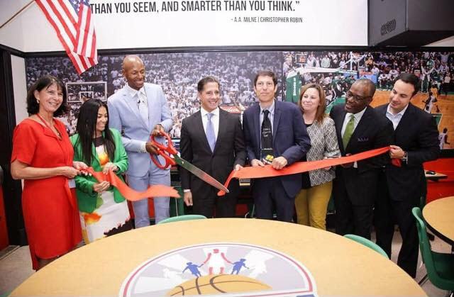 NBA Hall of Famer Ray Allen donates funds to support the opening of a new computer lab at Miami Beach Fienberg