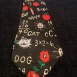 Education-themed tie from the collection