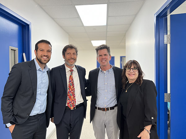 Meeting with Danny Aqua, John F. Kirtley and Mimi Jankovits at Yeshiva Elementary School.