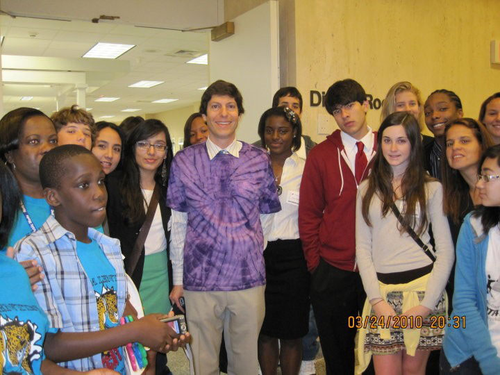 Meeting with students. Some of Dr. Karp's policy initiatives were created based on student, parent and teacher