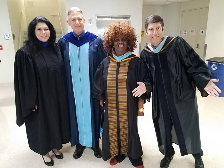 School for Advanced Studies graduation with Drs. Navarro, Feldman and Bendross-Mindingall.