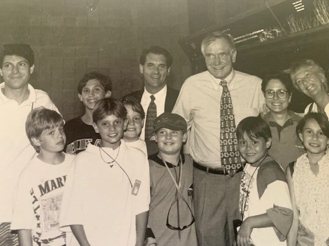 With Governor Lawton Chiles. Mrs. Pam Malley and students in the Biscayne Elementary School Gifted Program. Fo