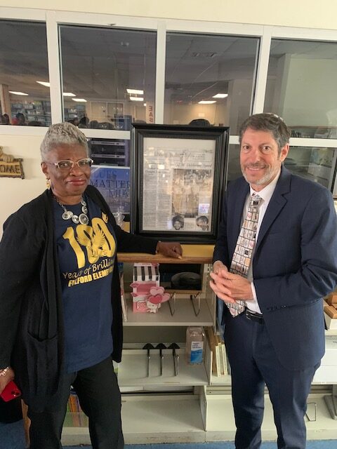 Ms. Pearson Bryant was recognized at Fulford Elementary's 100th birthday celebration in May 2025. Ms. Bryant i